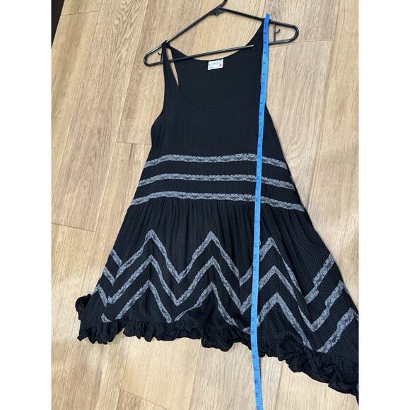 Intimately Free People Voile Lace Trapeze Slip Dress Black Gray Small - Picture 7 of 8
